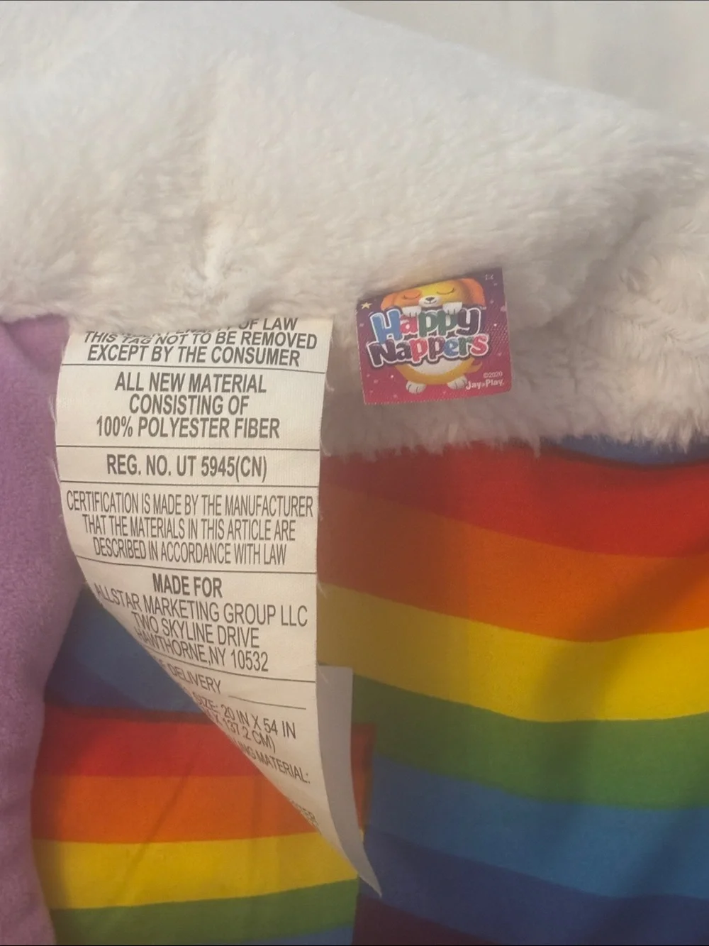 Happy Napper- Kids Rainbow Unicorn Sleeping Bag - White & Multi